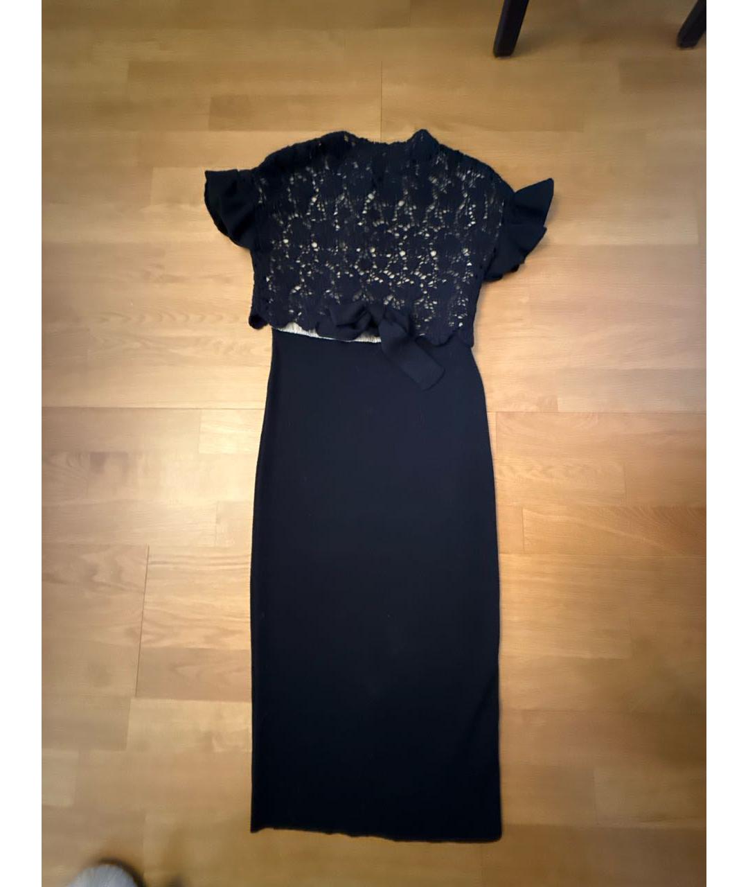 RED VALENTINO Черное шерстяное платье, фото 6