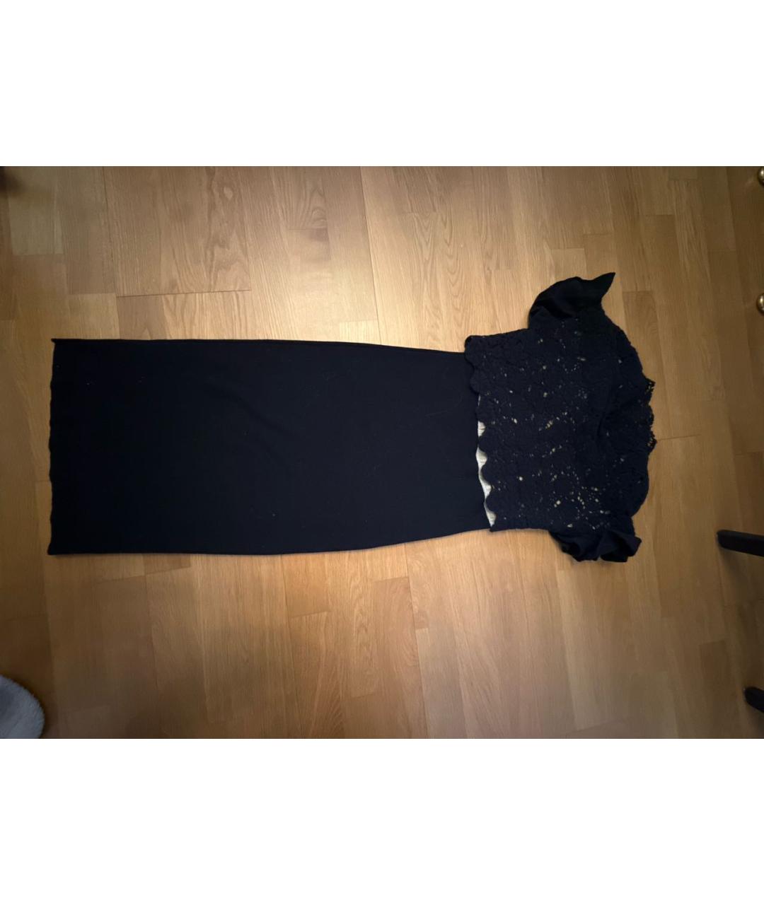 RED VALENTINO Черное шерстяное платье, фото 2