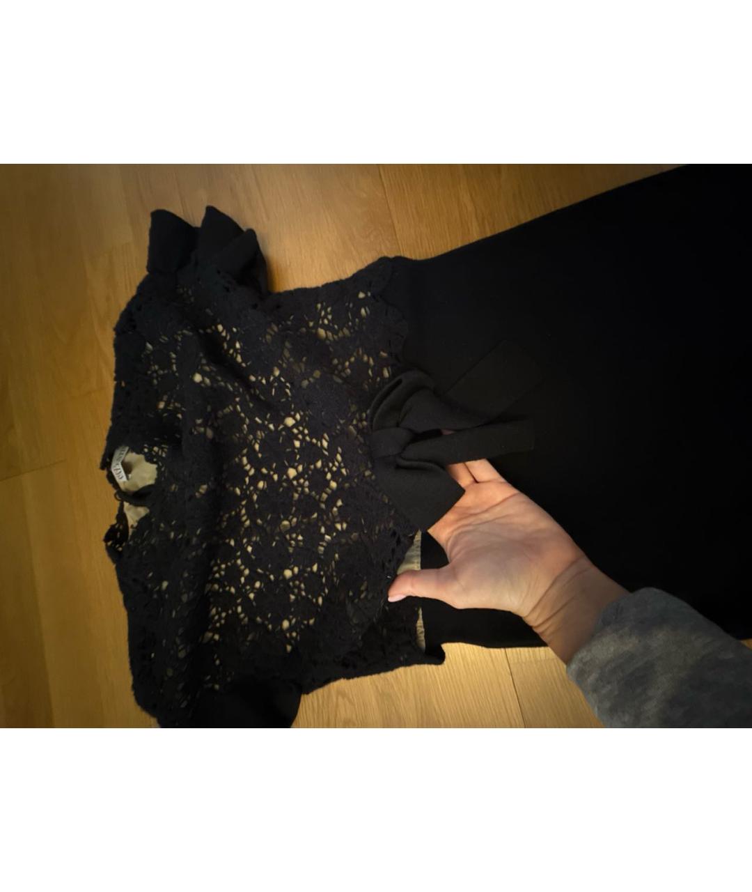 RED VALENTINO Черное шерстяное платье, фото 4