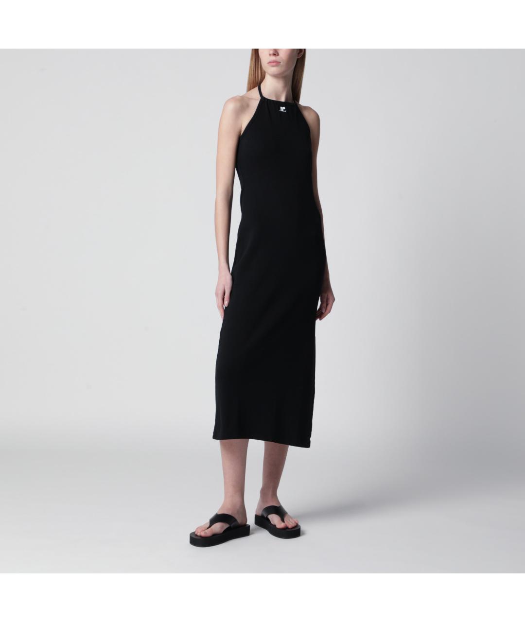 COURREGES Черное хлопковое повседневное платье, фото 3