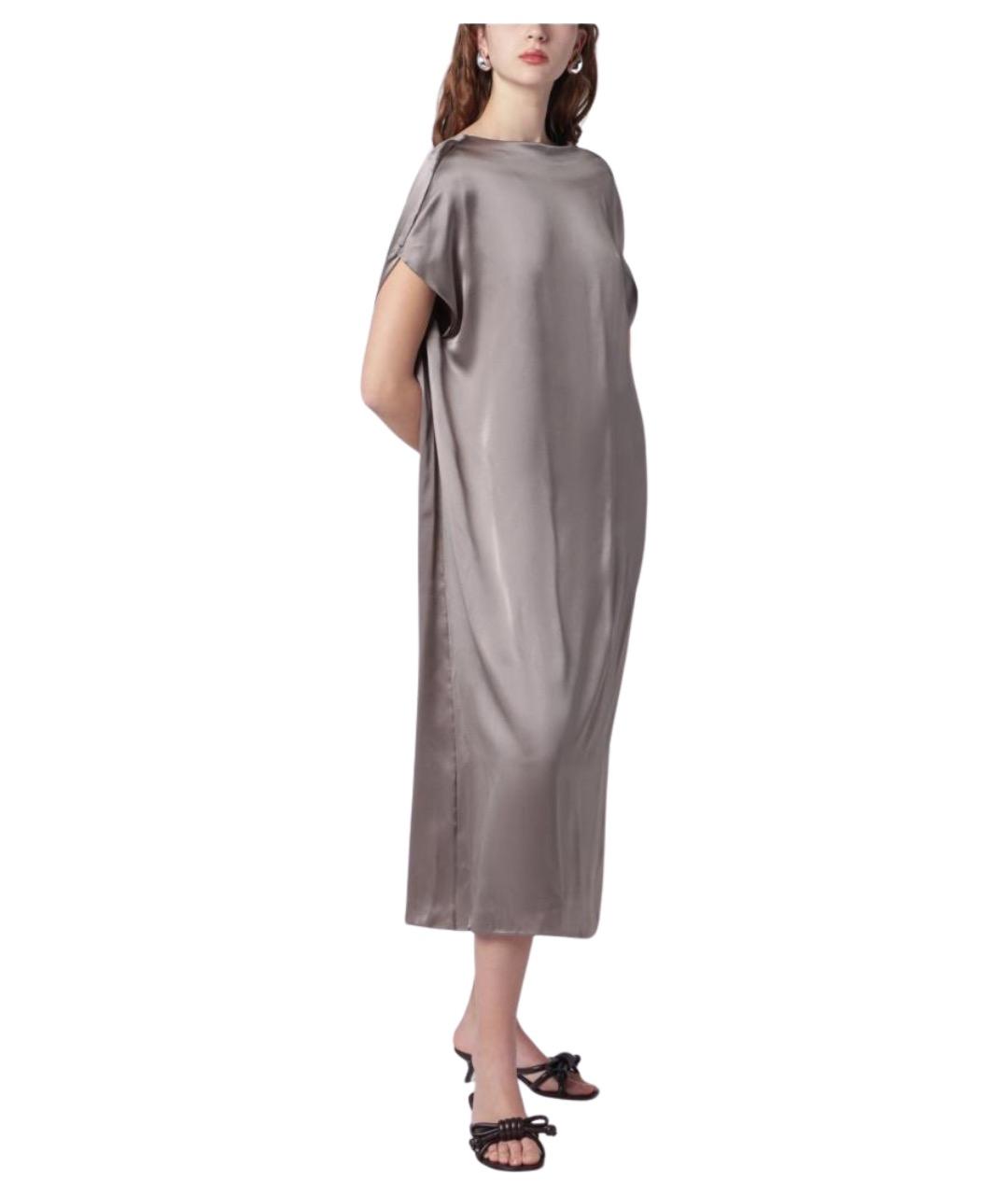 DRIES VAN NOTEN Серое шелковое повседневное платье, фото 1