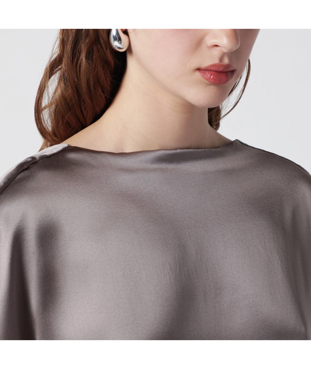 DRIES VAN NOTEN Серое шелковое повседневное платье, фото 2