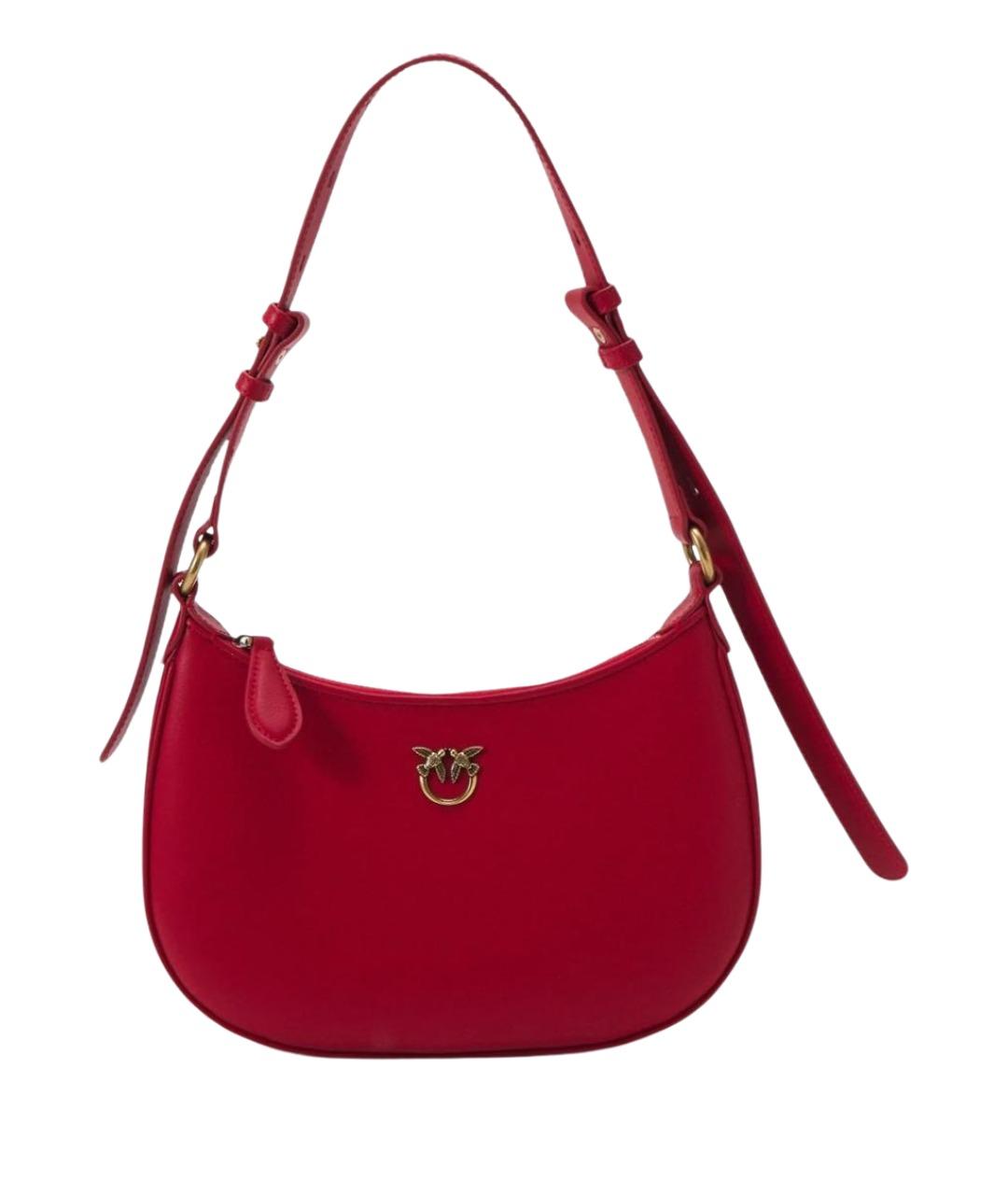 PINKO Красная кожаная сумка с короткими ручками, фото 1