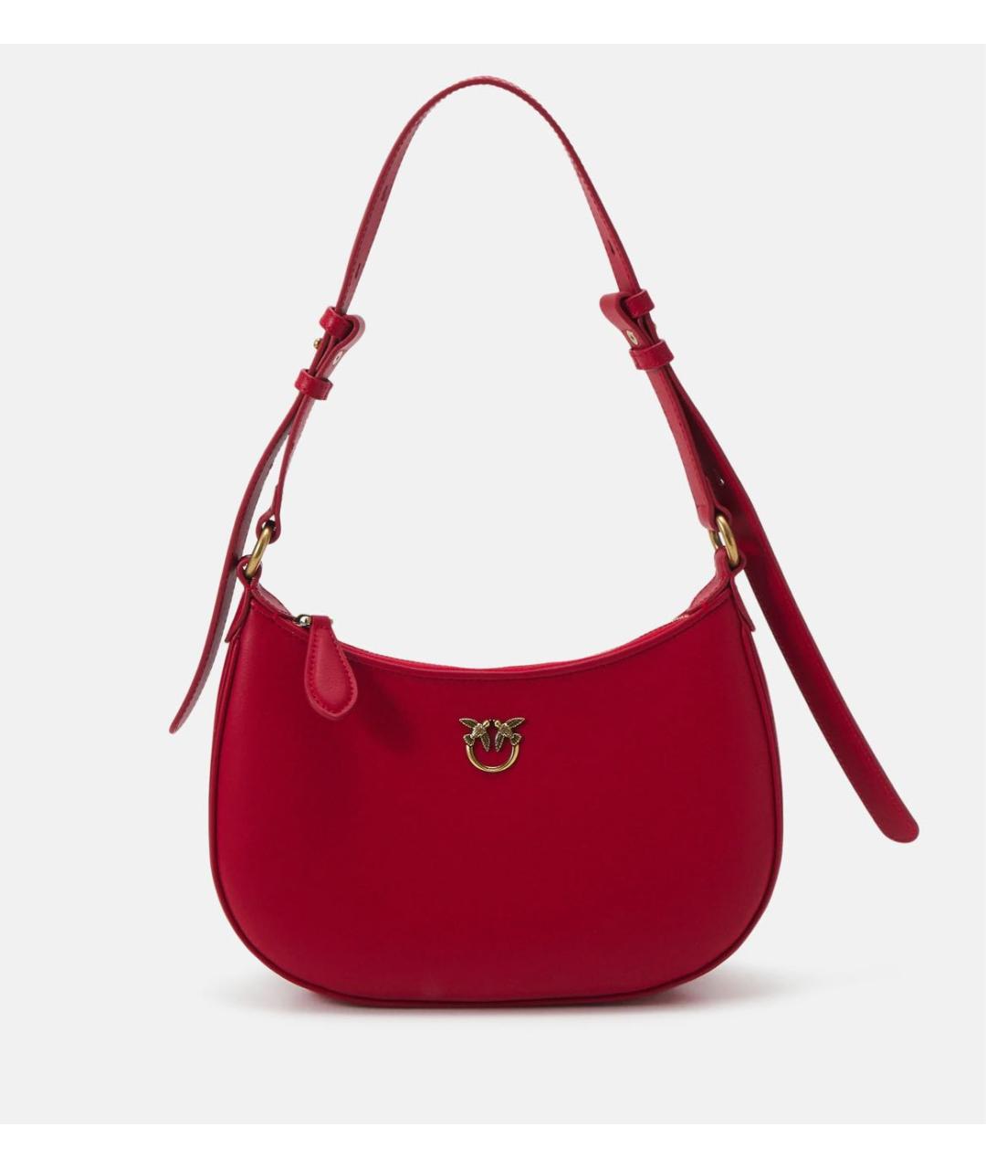 PINKO Красная кожаная сумка с короткими ручками, фото 7