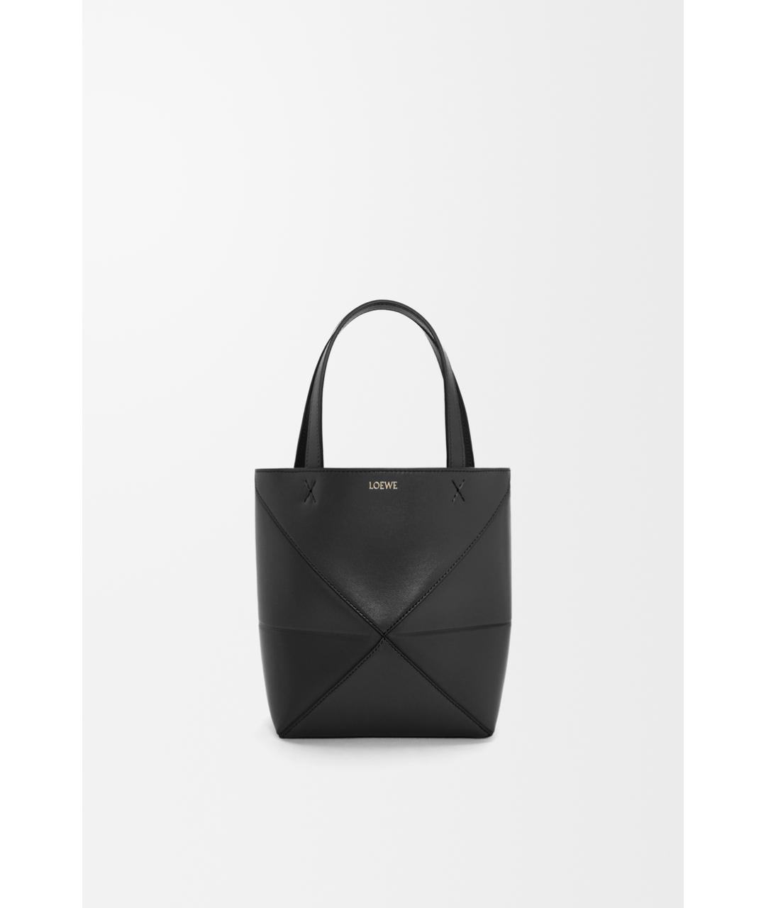 LOEWE Черная кожаная сумка тоут, фото 4