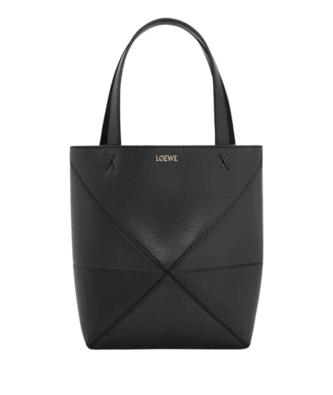 LOEWE Черная кожаная сумка тоут, фото 1