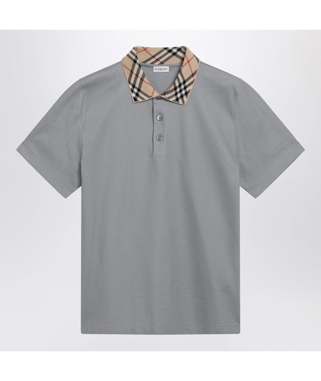 BURBERRY Серая хлопковая футболка, фото 3