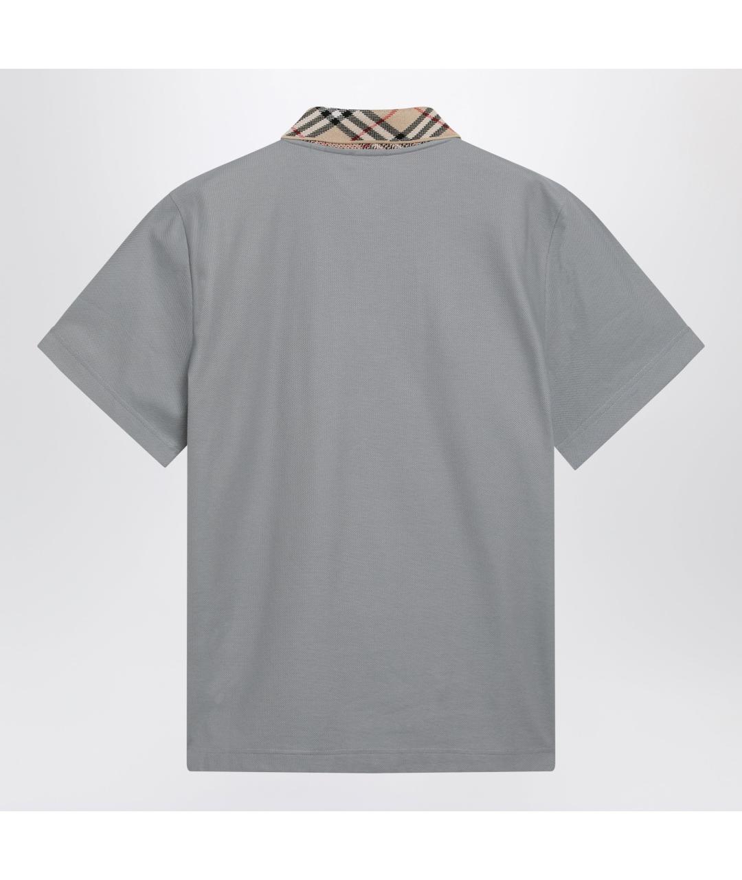 BURBERRY Серая хлопковая футболка, фото 2