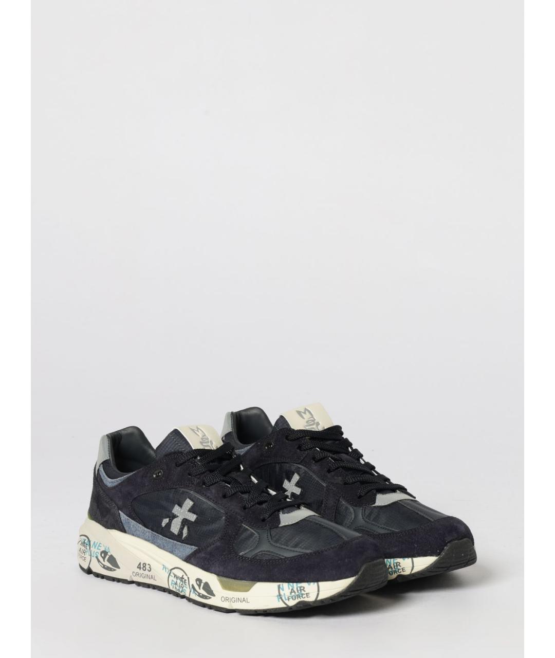 PREMIATA Синие кожаные низкие кроссовки / кеды, фото 2