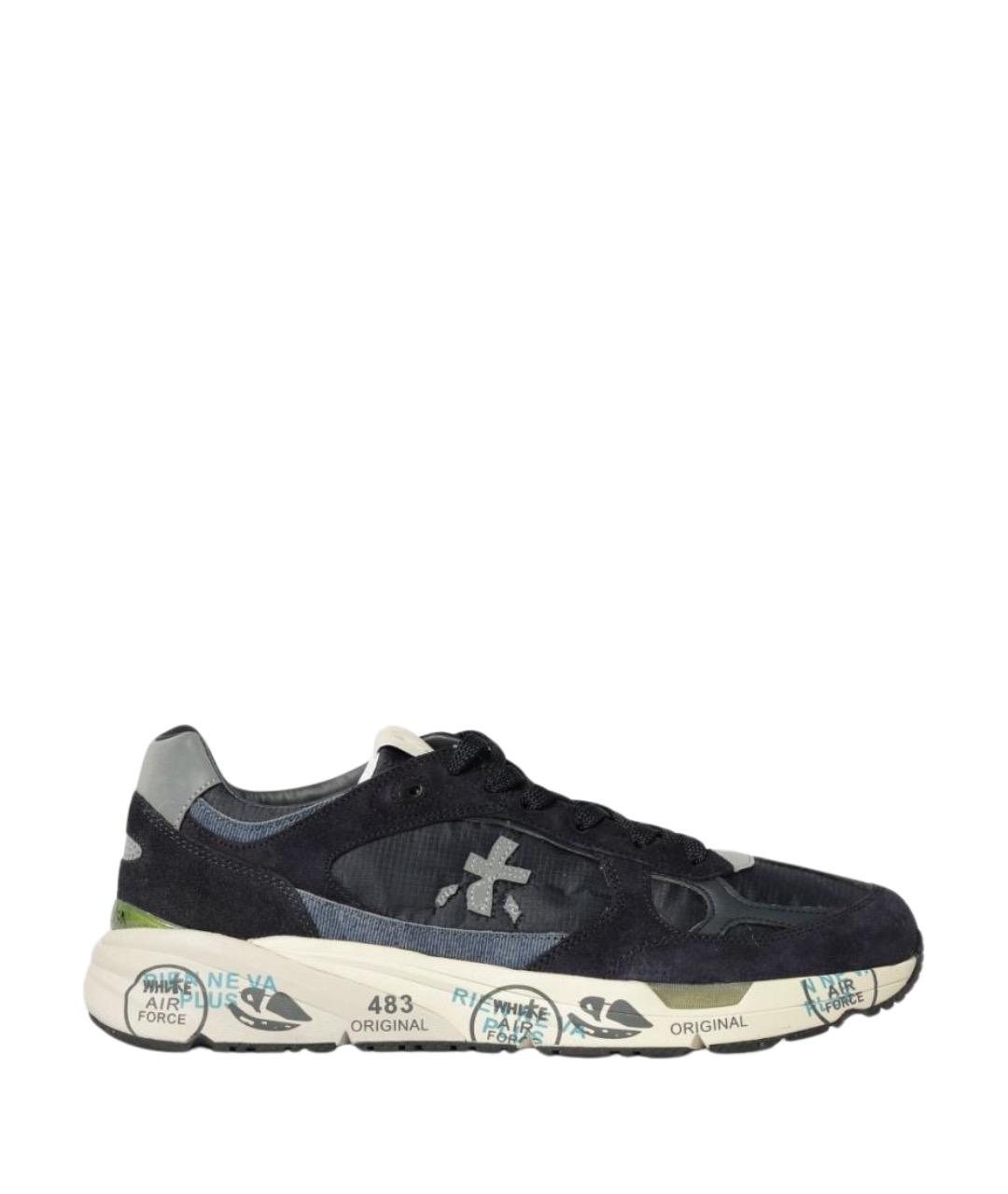 PREMIATA Синие кожаные низкие кроссовки / кеды, фото 1