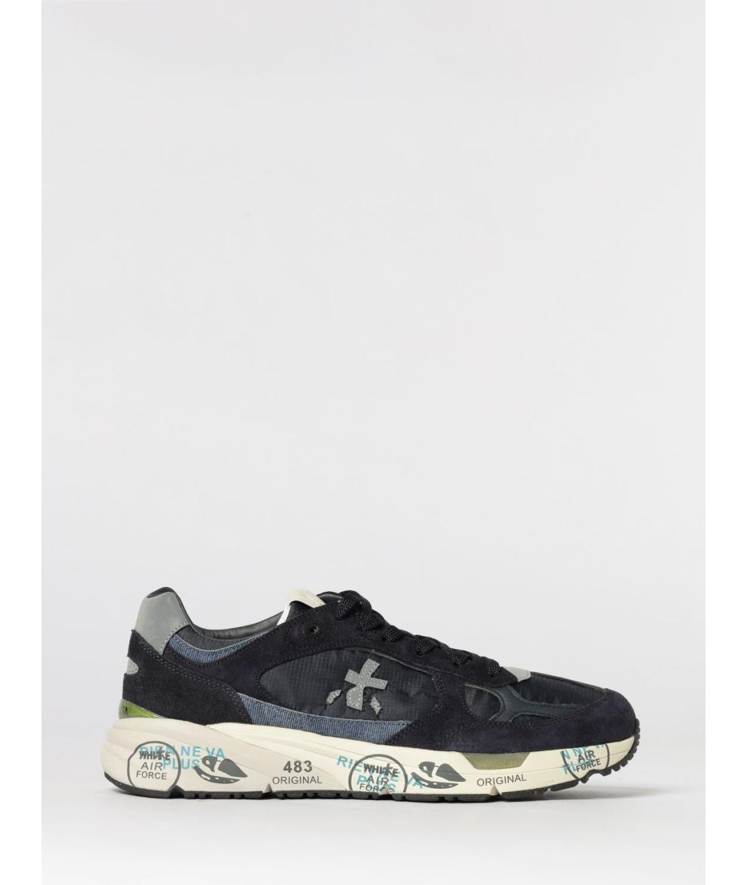 PREMIATA Синие кожаные низкие кроссовки / кеды, фото 4