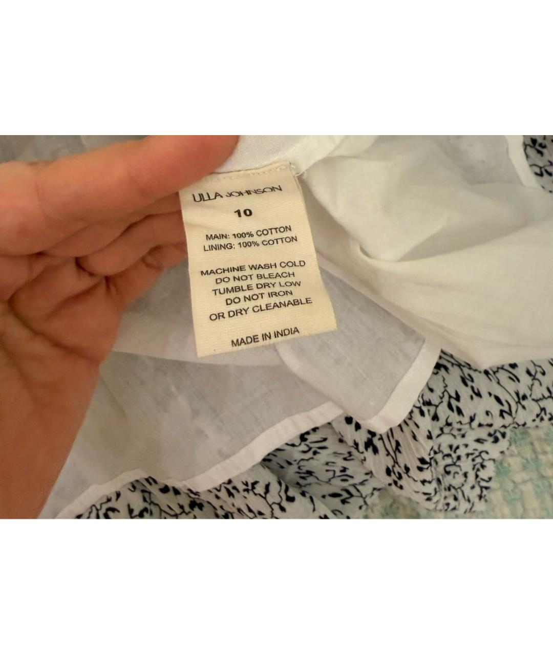 ULLA JOHNSON Мульти хлопковое повседневное платье, фото 5