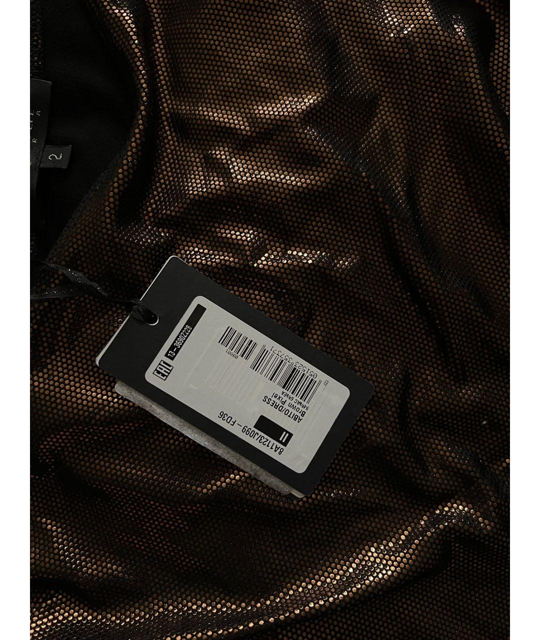 PATRIZIA PEPE Коричневое ацетатное вечернее платье, фото 5