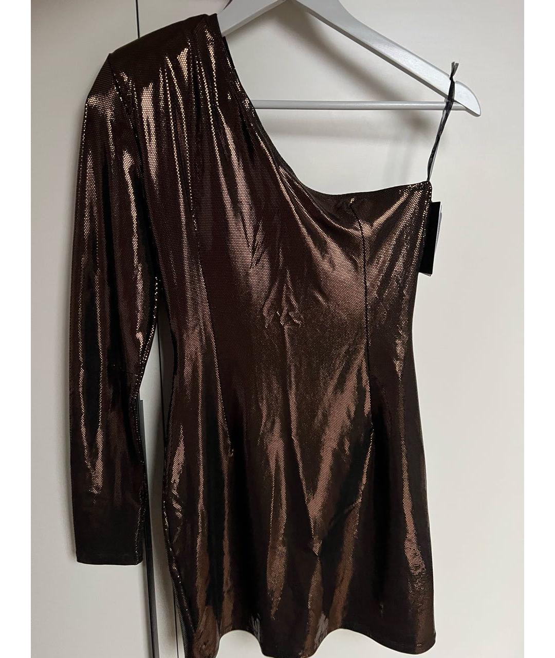 PATRIZIA PEPE Коричневое ацетатное вечернее платье, фото 9
