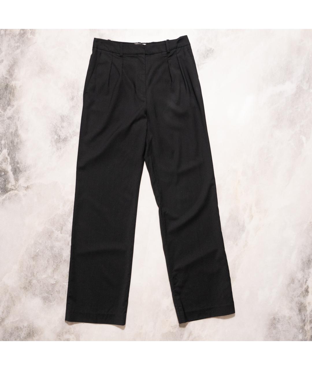 LOULOU STUDIO Черные шерстяные брюки широкие, фото 10