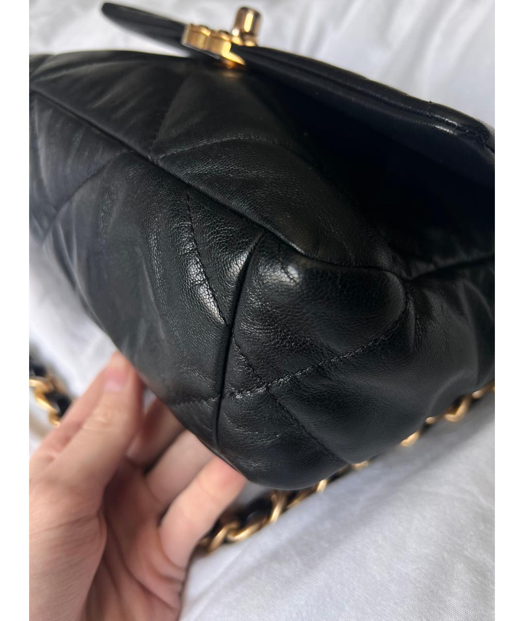 CHANEL Черная кожаная сумка через плечо, фото 6