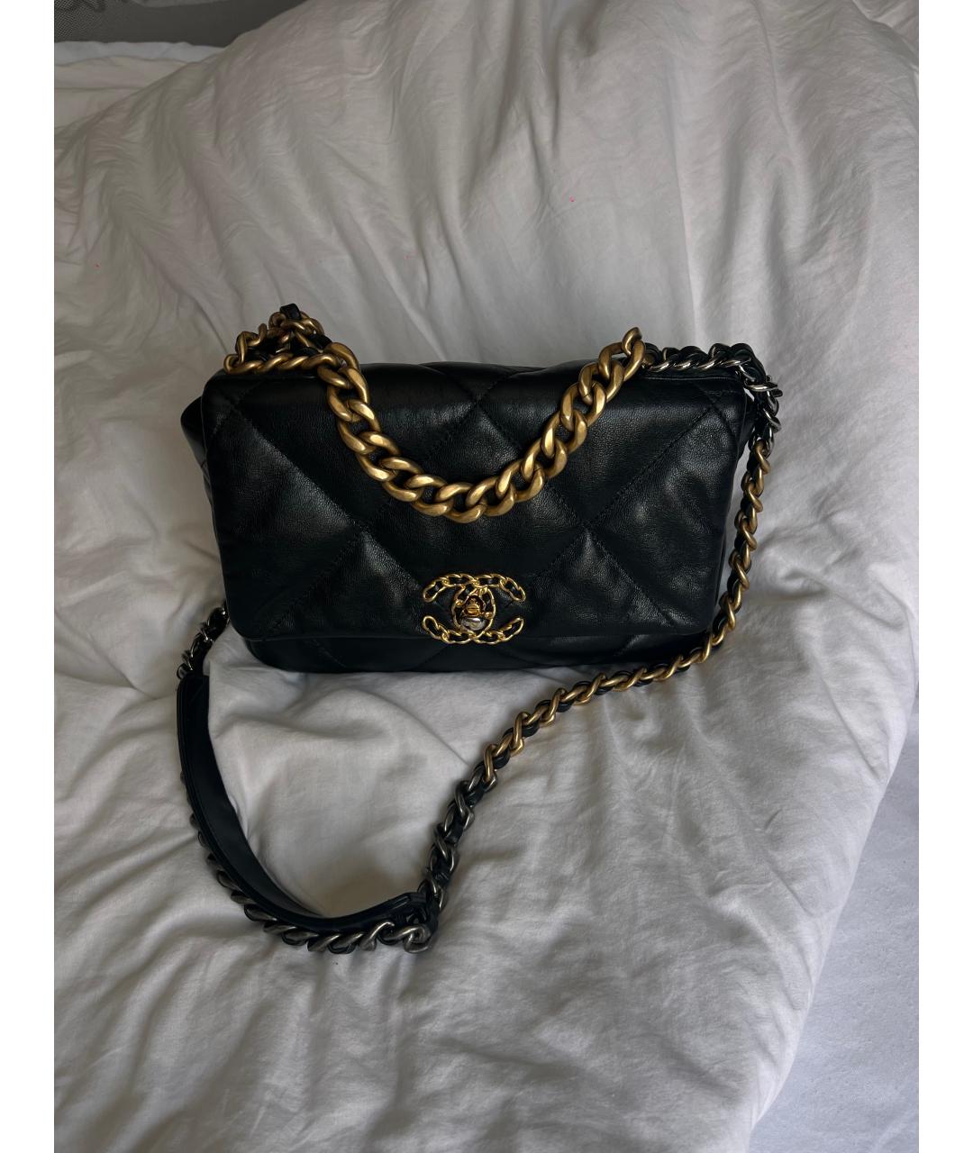 CHANEL Черная кожаная сумка через плечо, фото 10