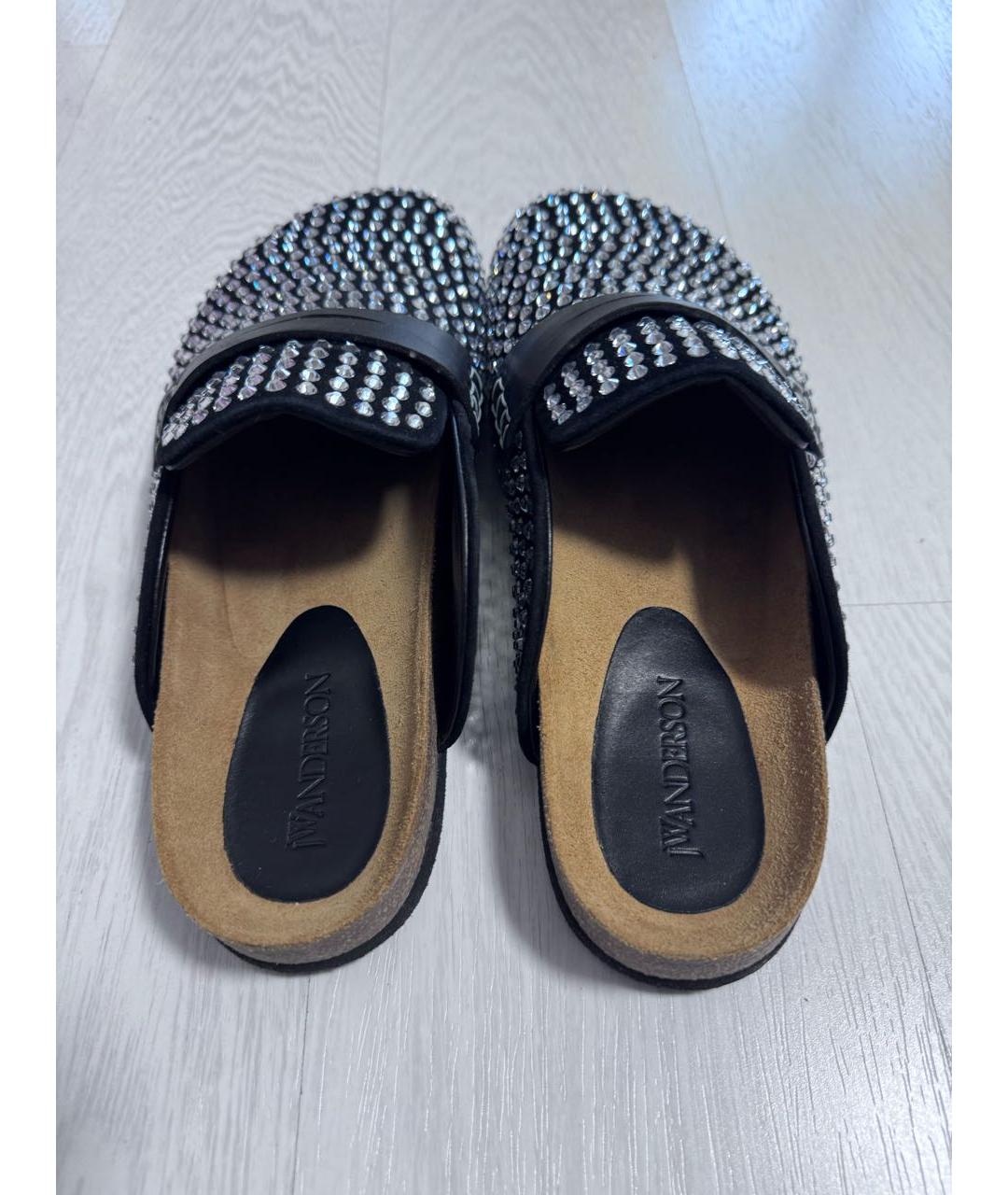 J.W.ANDERSON Черные кожаные сабо, фото 4
