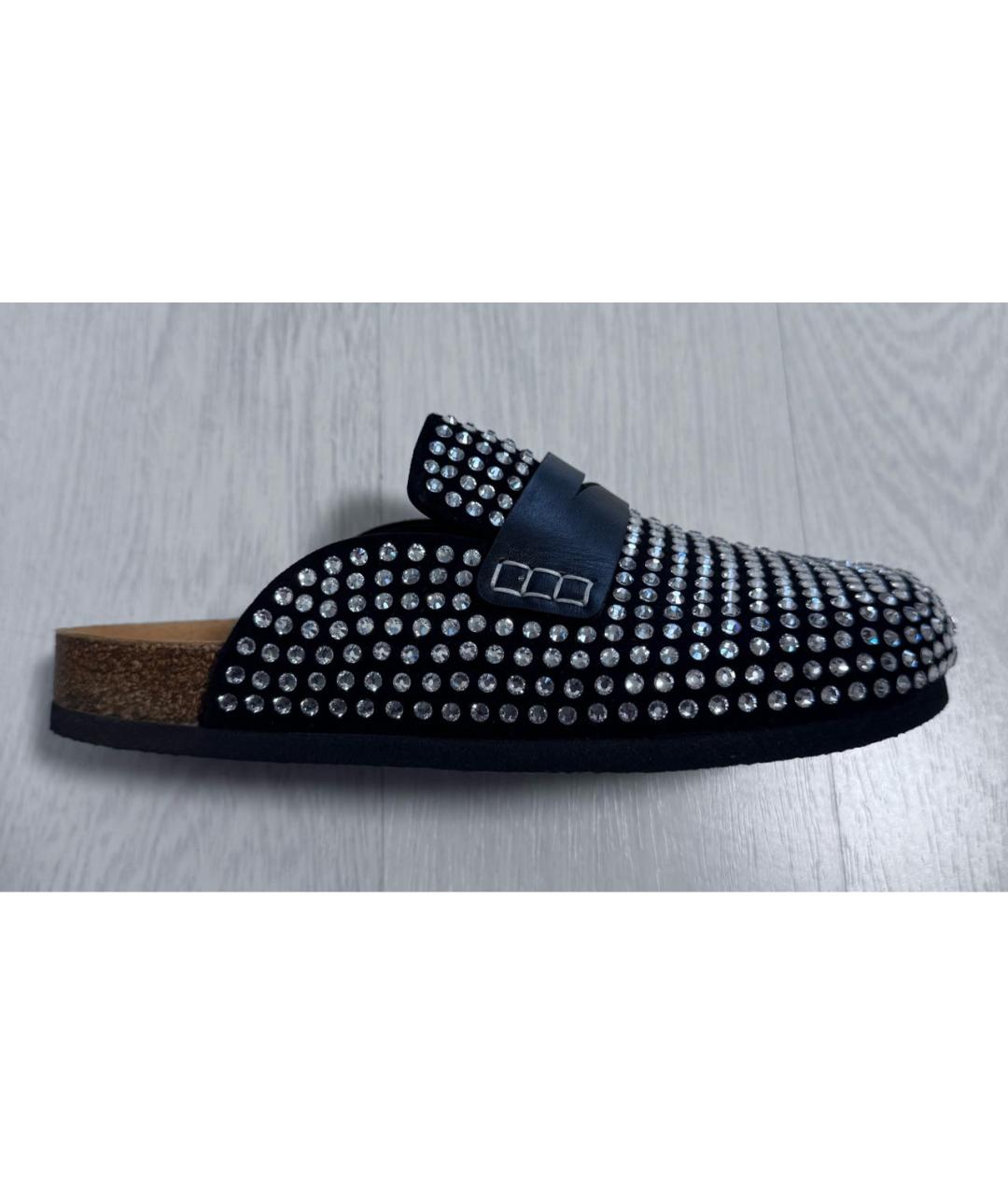 J.W.ANDERSON Черные кожаные сабо, фото 8