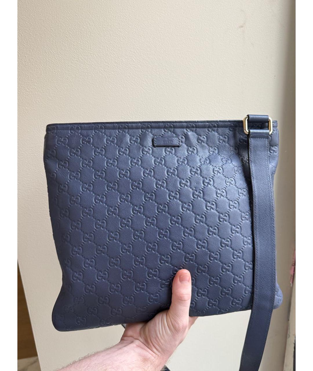 GUCCI Синяя кожаная сумка на плечо, фото 2