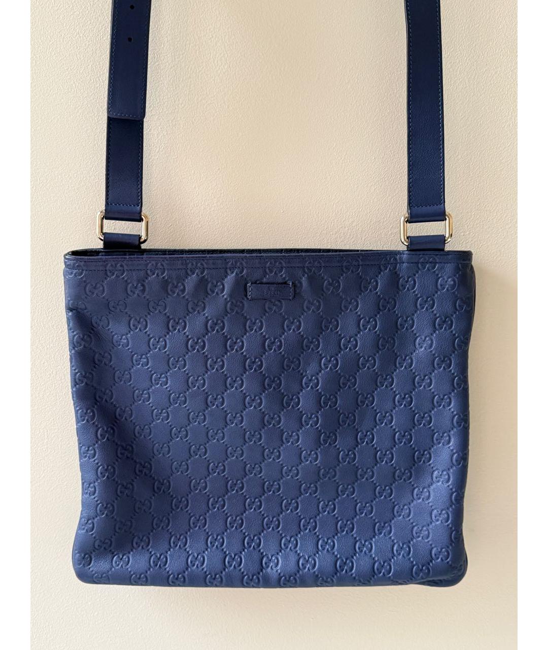 GUCCI Синяя кожаная сумка на плечо, фото 9