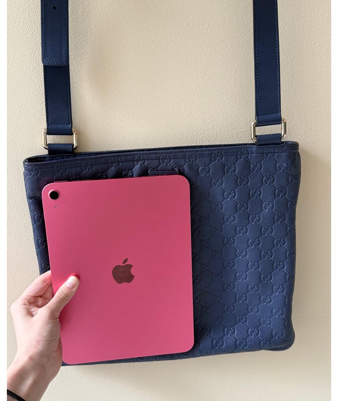 GUCCI Синяя кожаная сумка на плечо, фото 4