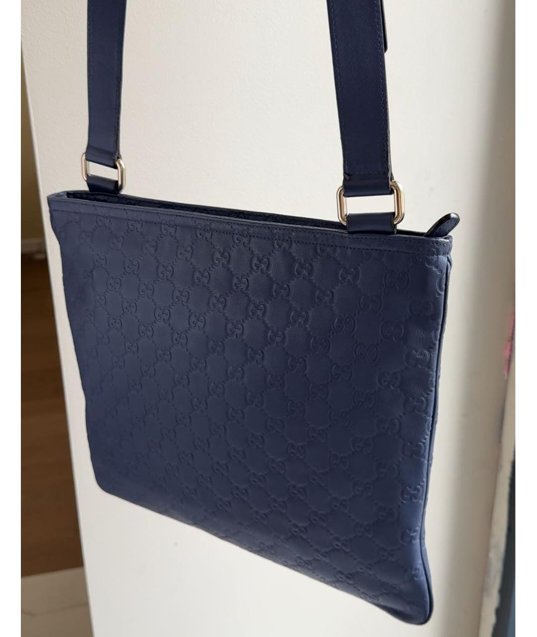 GUCCI Синяя кожаная сумка на плечо, фото 3