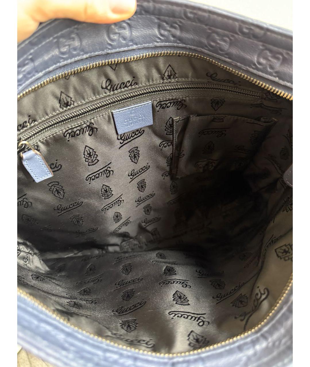 GUCCI Синяя кожаная сумка на плечо, фото 5