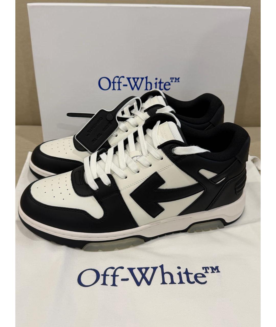 OFF-WHITE Белые кожаные низкие кроссовки / кеды, фото 6