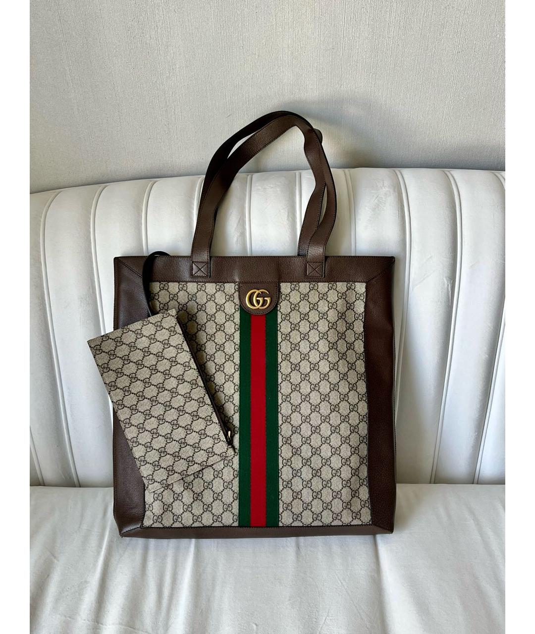 GUCCI Бежевая сумка тоут, фото 9