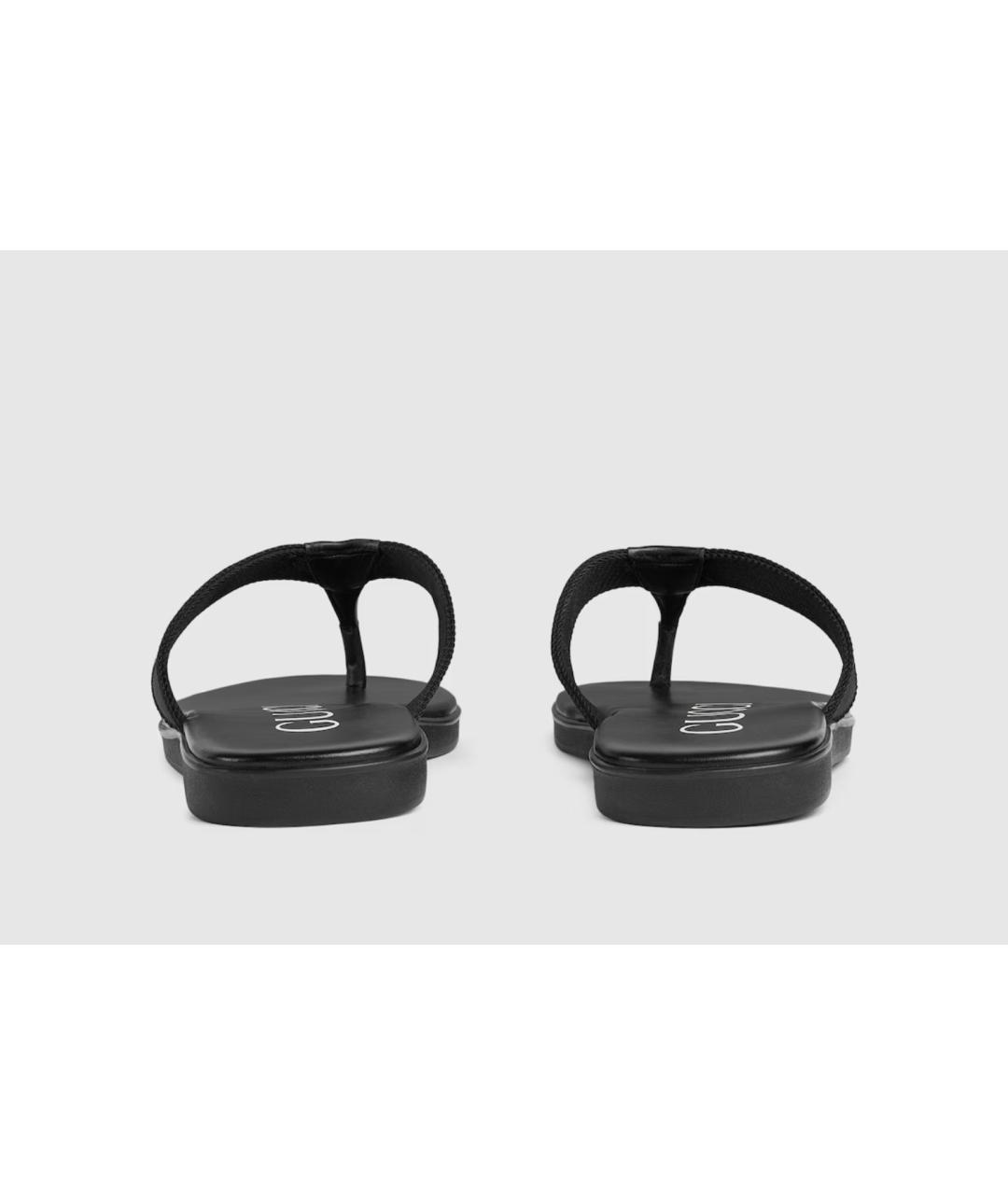 GUCCI Черные текстильные шлепанцы, фото 3