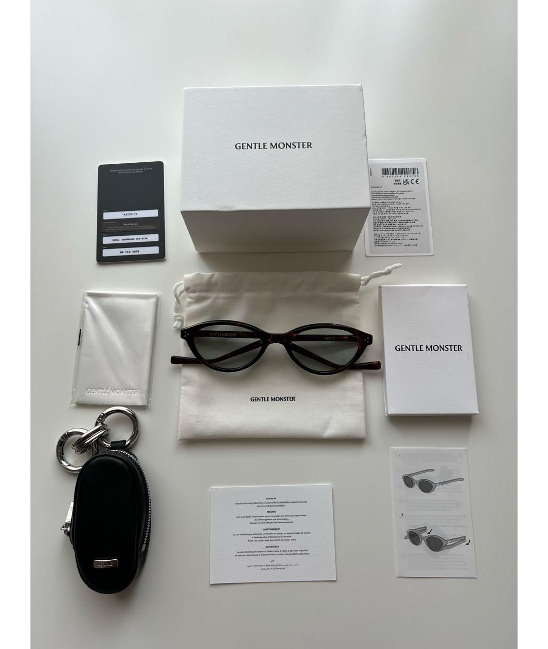 GENTLE MONSTER Коричневые пластиковые солнцезащитные очки, фото 2