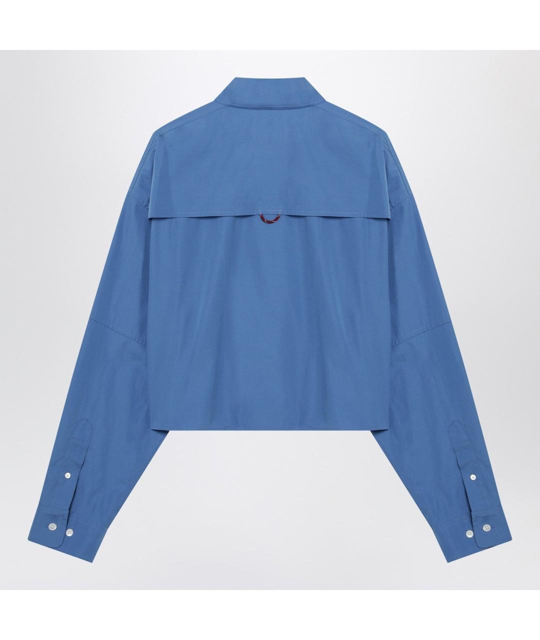MIU MIU Голубая хлопковая рубашка, фото 2