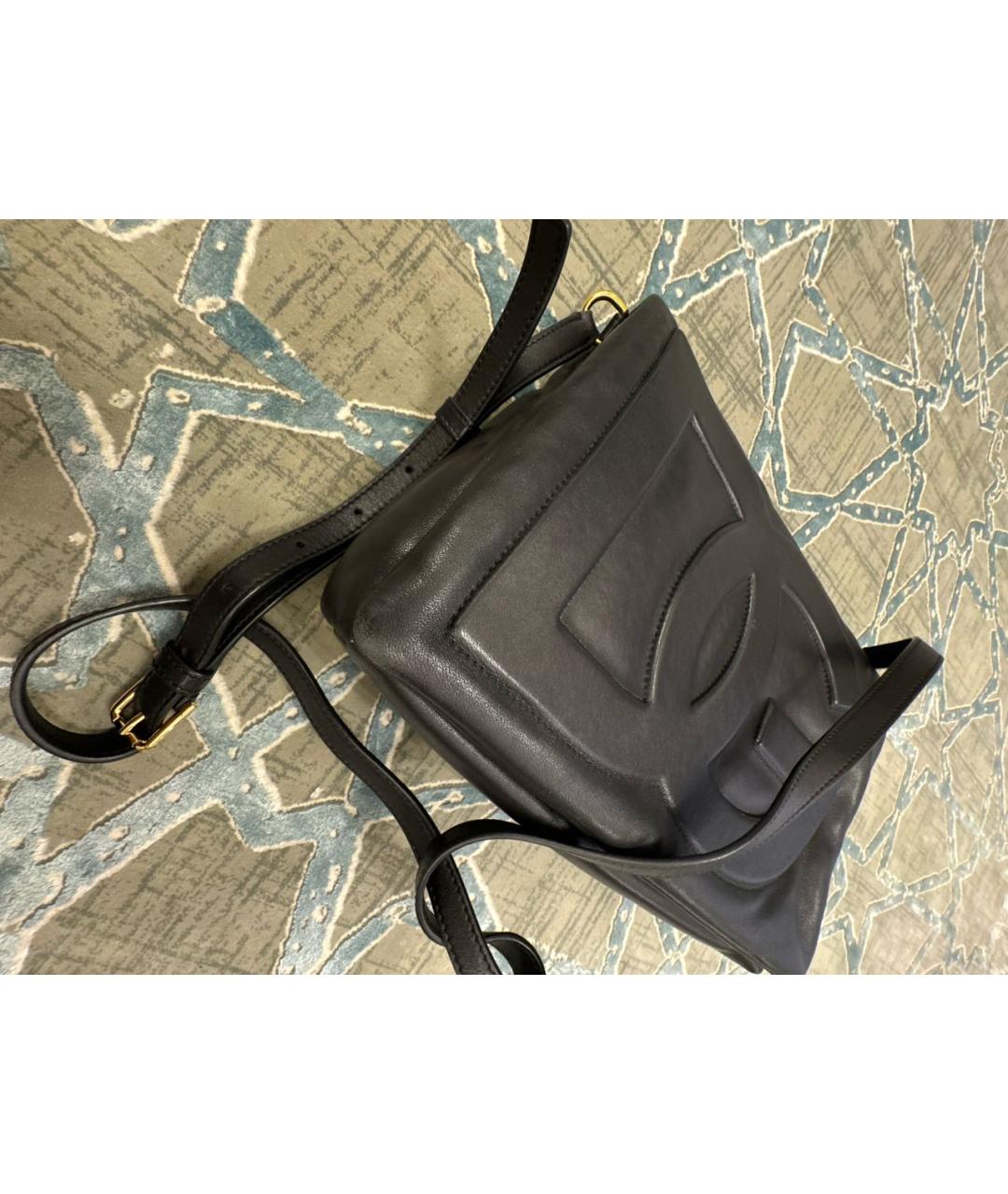 DOLCE&GABBANA Черная кожаная сумка через плечо, фото 5