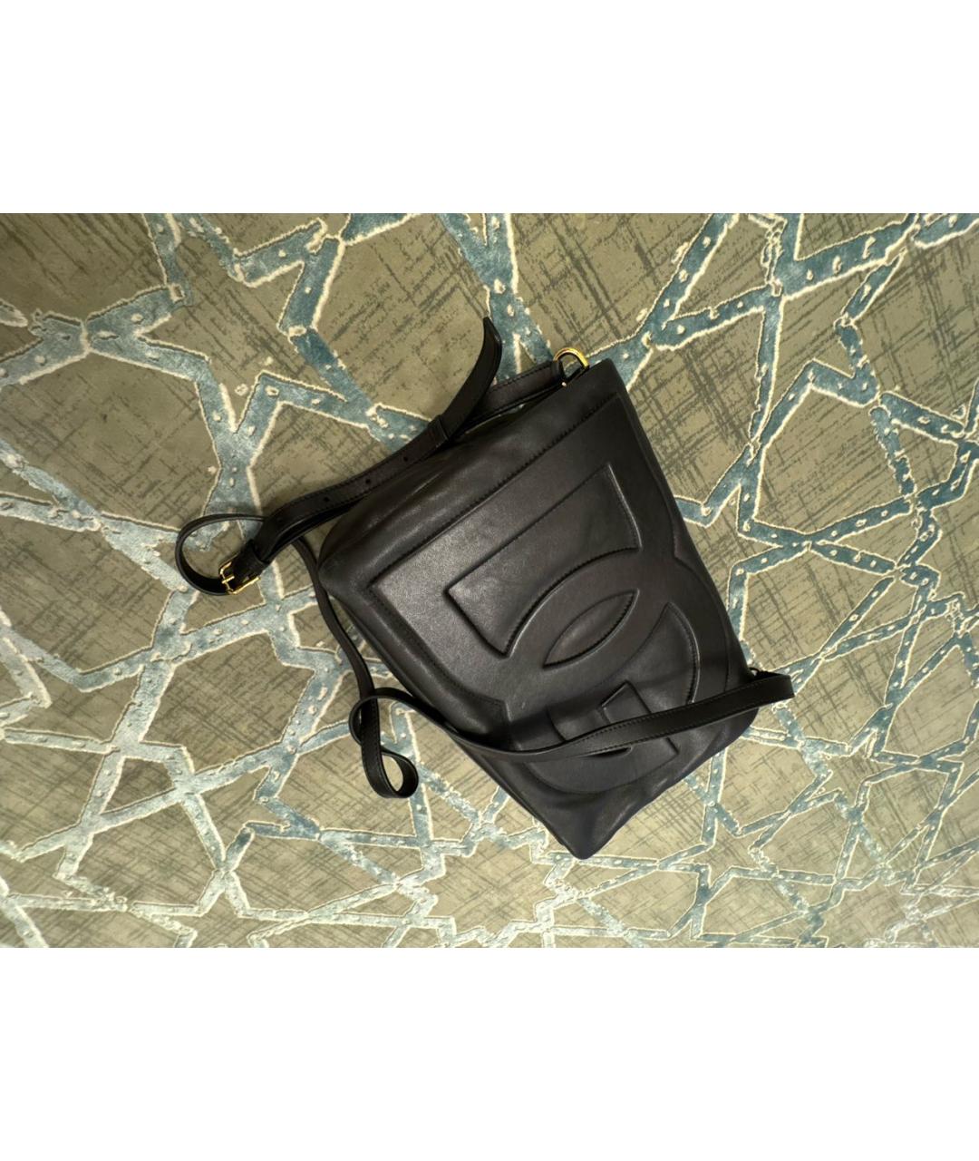 DOLCE&GABBANA Черная кожаная сумка через плечо, фото 2