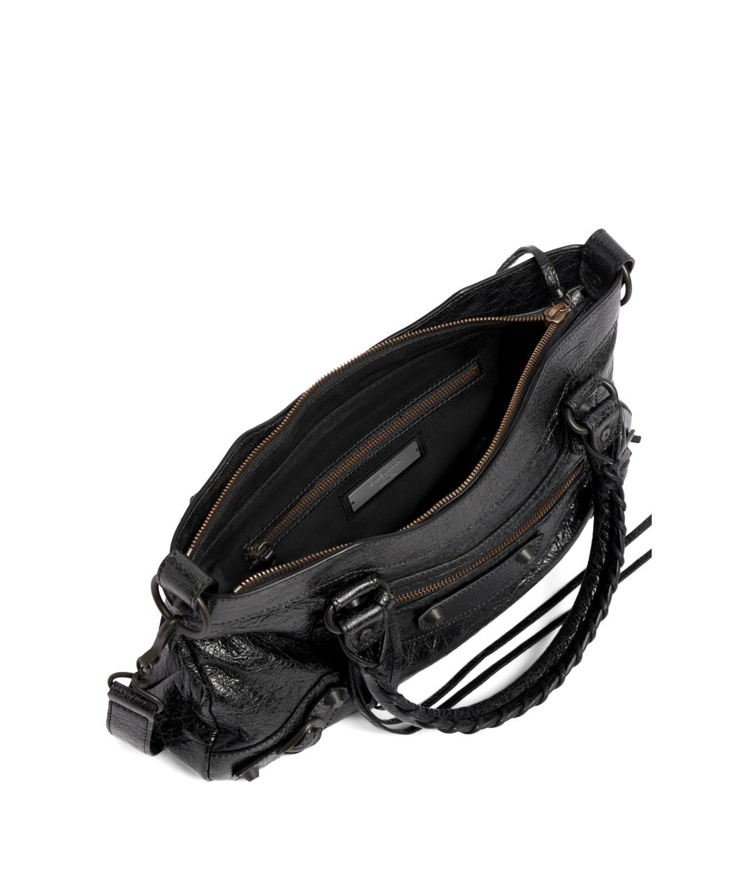 BALENCIAGA Черная кожаная сумка через плечо, фото 5