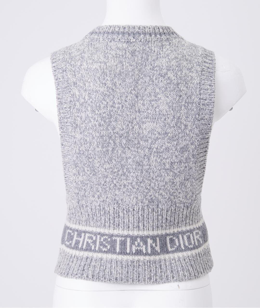 CHRISTIAN DIOR Серая шерстяная жилетка, фото 2