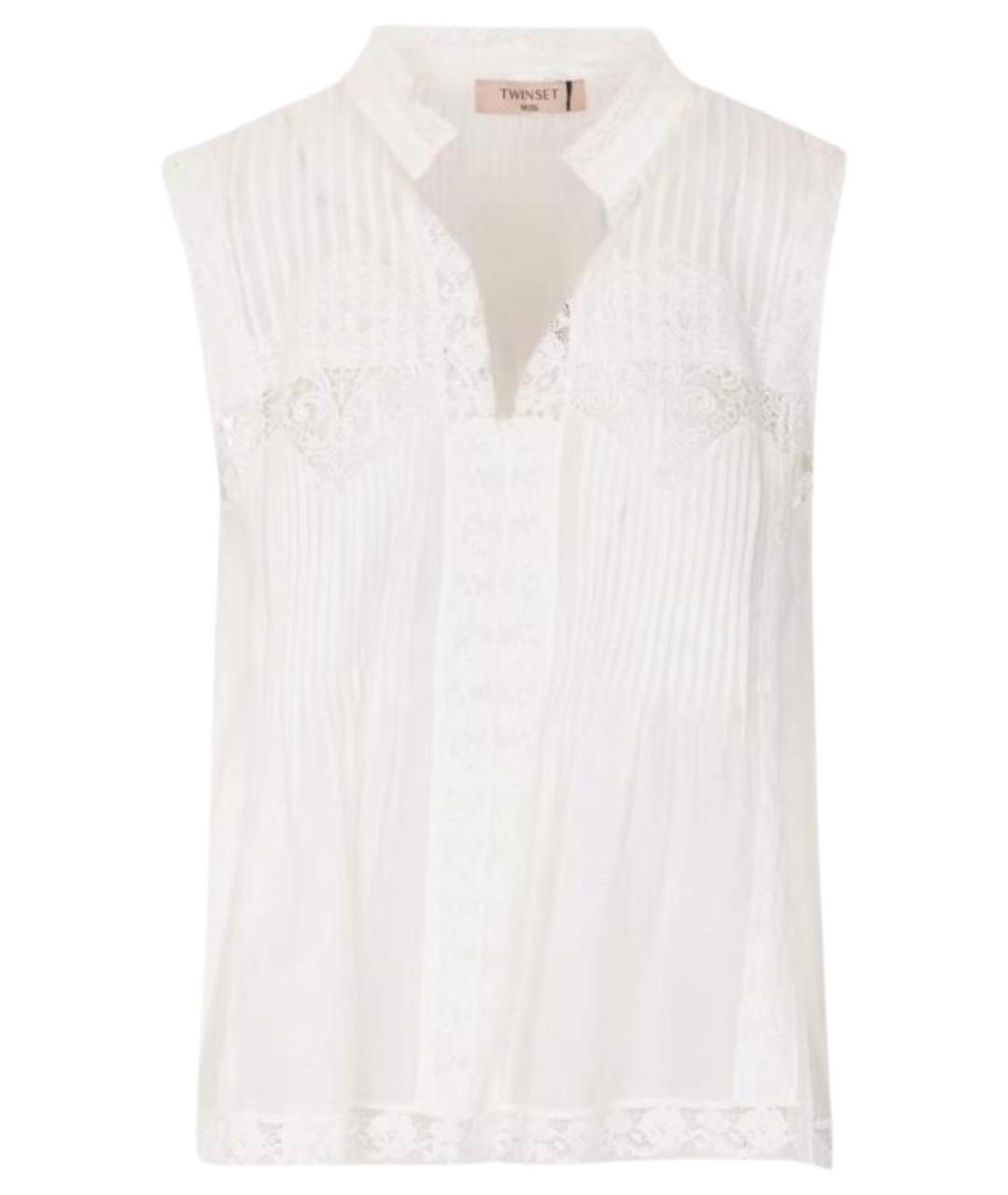 TWIN-SET Белая хлопковая блузы, фото 1