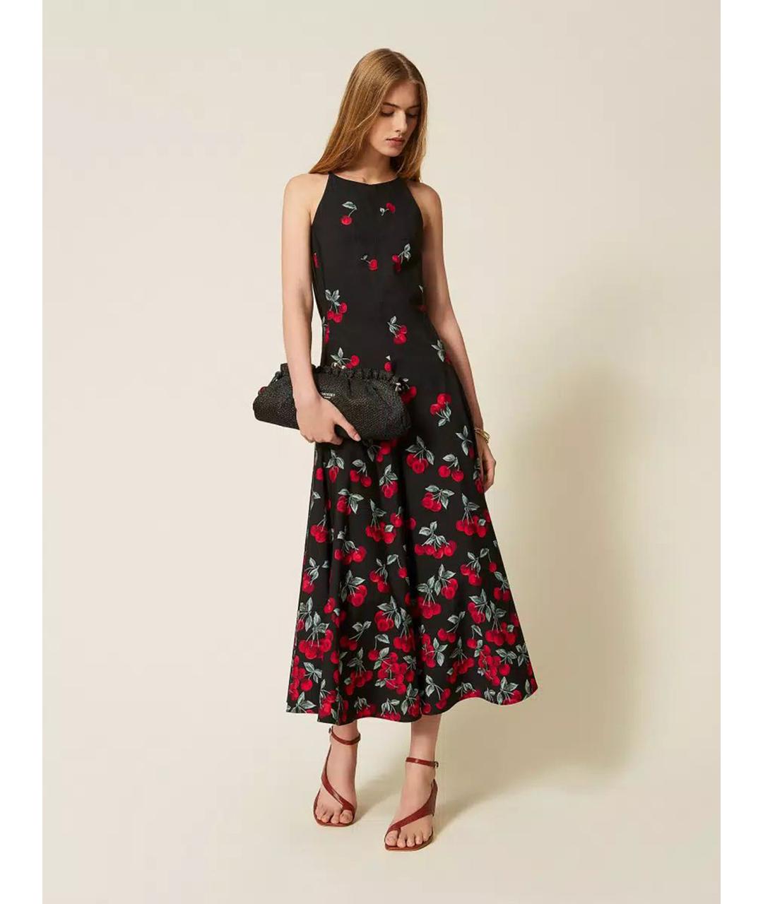 TWIN-SET Мульти хлопковое повседневное платье, фото 2