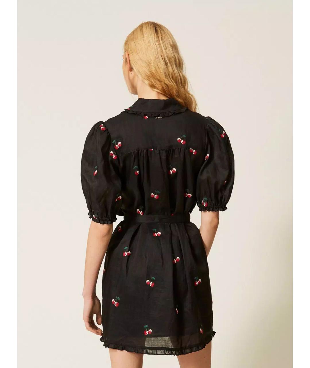 TWIN-SET Мульти хлопковое повседневное платье, фото 5