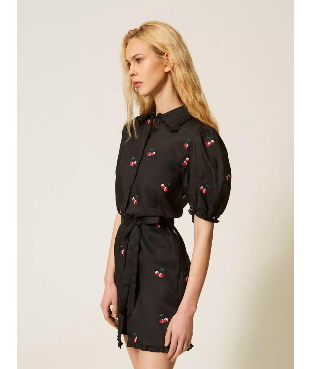 TWIN-SET Мульти хлопковое повседневное платье, фото 4