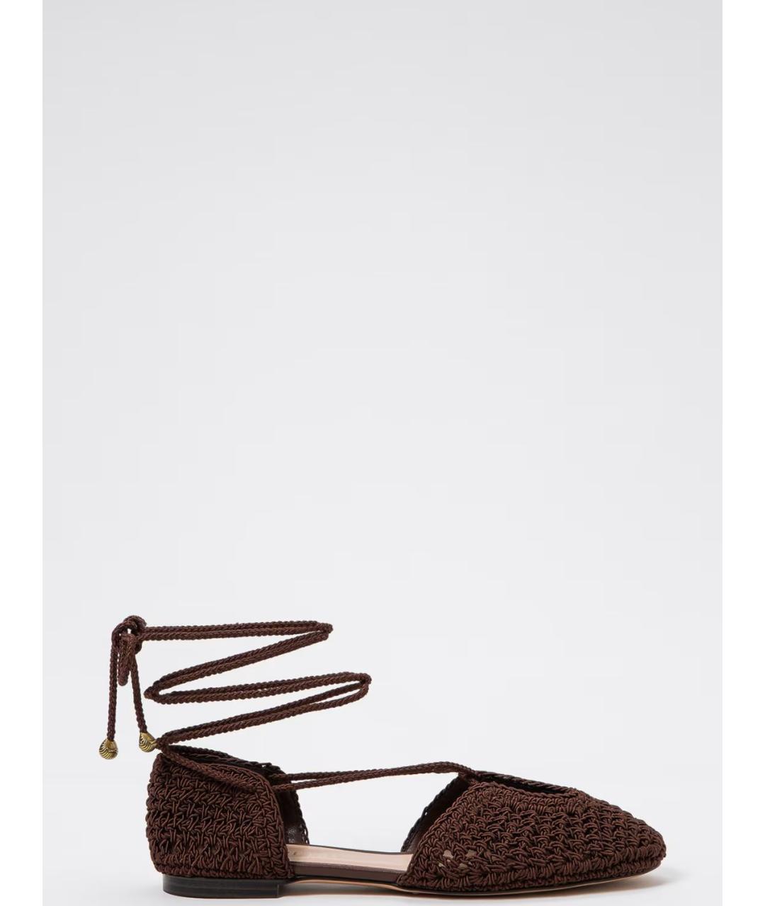TWIN-SET Коричневые синтетические балетки, фото 2