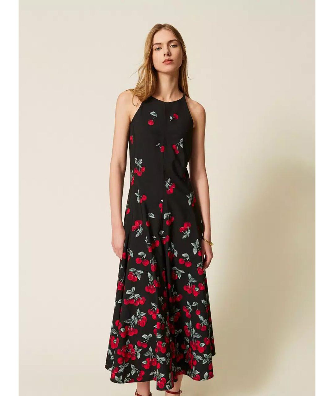 TWIN-SET Мульти хлопковое повседневное платье, фото 5