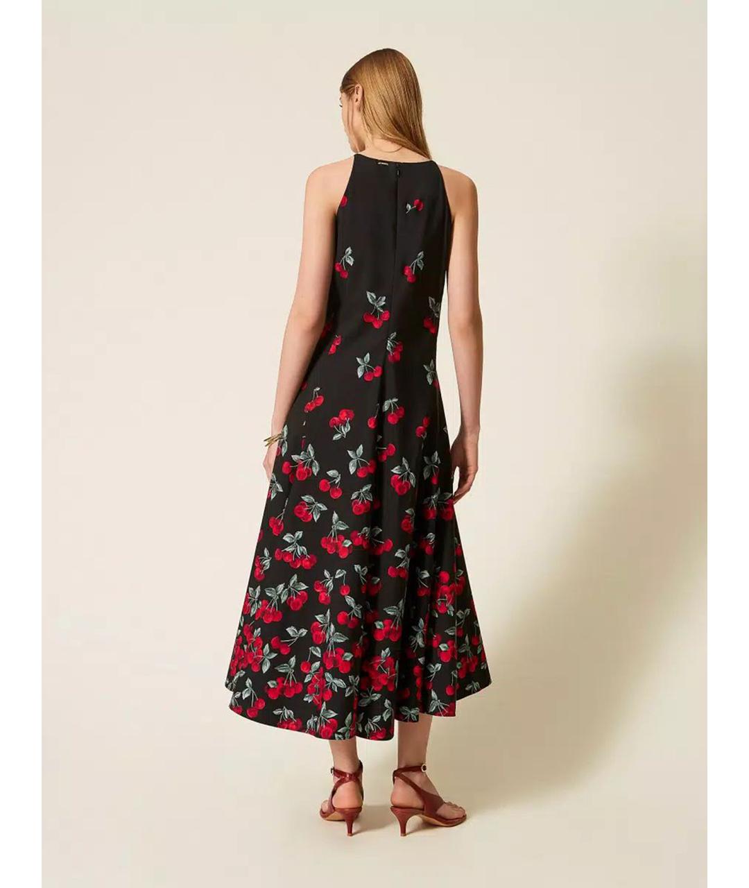 TWIN-SET Мульти хлопковое повседневное платье, фото 4