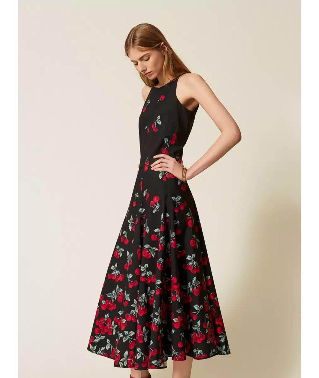 TWIN-SET Мульти хлопковое повседневное платье, фото 3