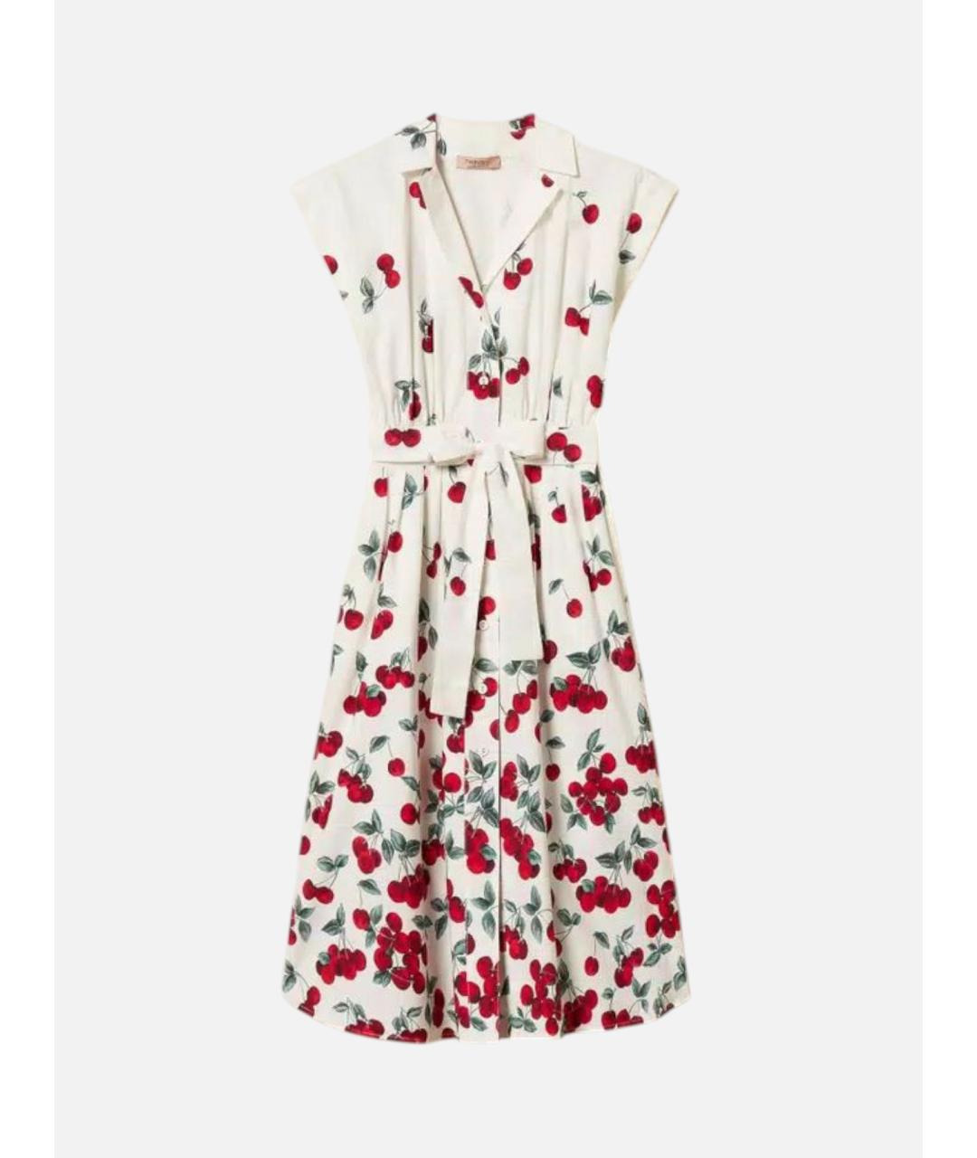 TWIN-SET Мульти хлопковое повседневное платье, фото 6