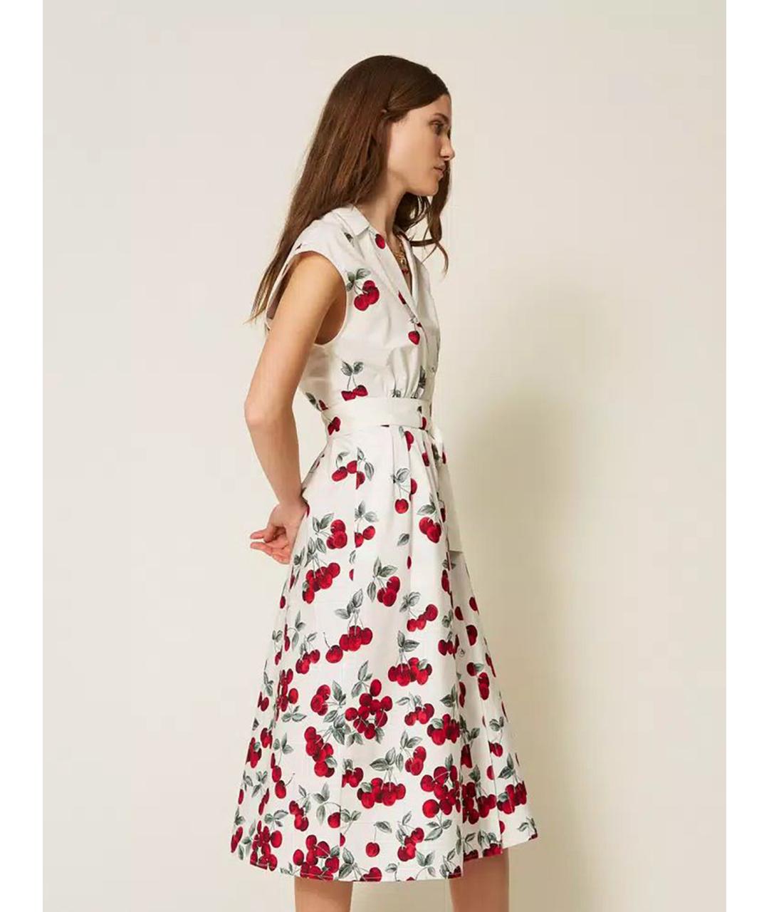 TWIN-SET Мульти хлопковое повседневное платье, фото 3