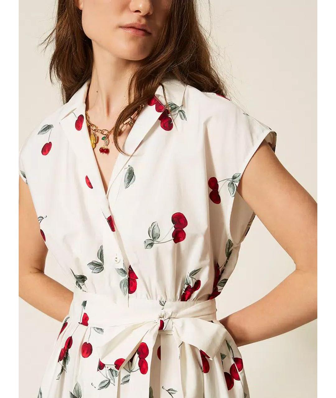 TWIN-SET Мульти хлопковое повседневное платье, фото 5