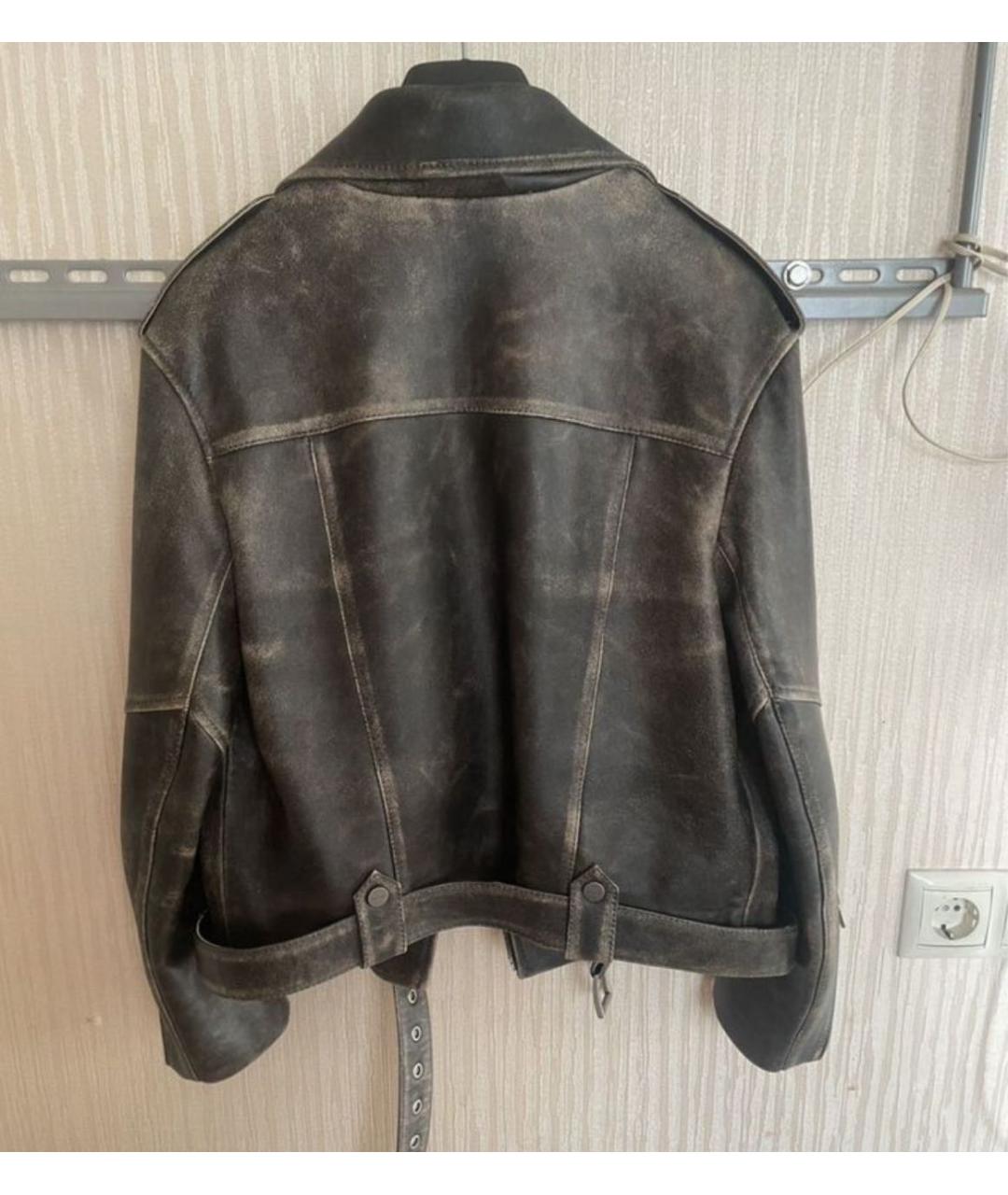 AIM Factory Серая кожаная куртка, фото 3