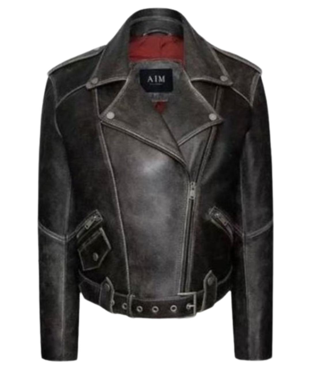 AIM Factory Серая кожаная куртка, фото 1